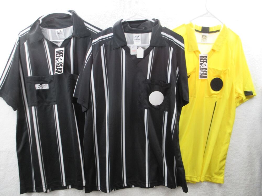 NWT REF GEAR Soccer Referee Polyester Jersey Shirt lot (3) Men's Large
